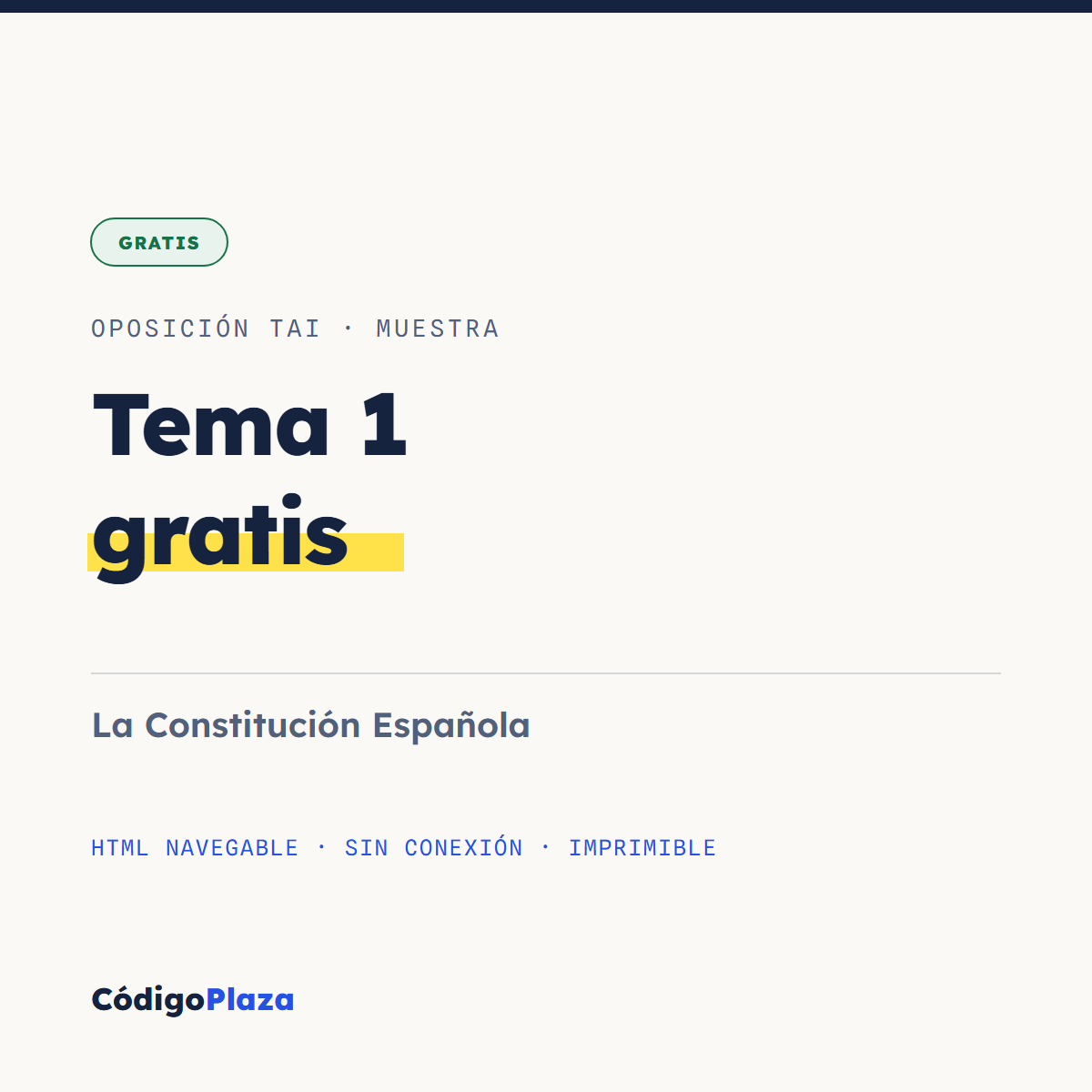 Tema 1 gratis del TAI — La Constitución Española